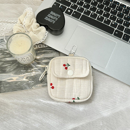 Mini Bluetooth Earphone Organizer Wallet with Floral Design