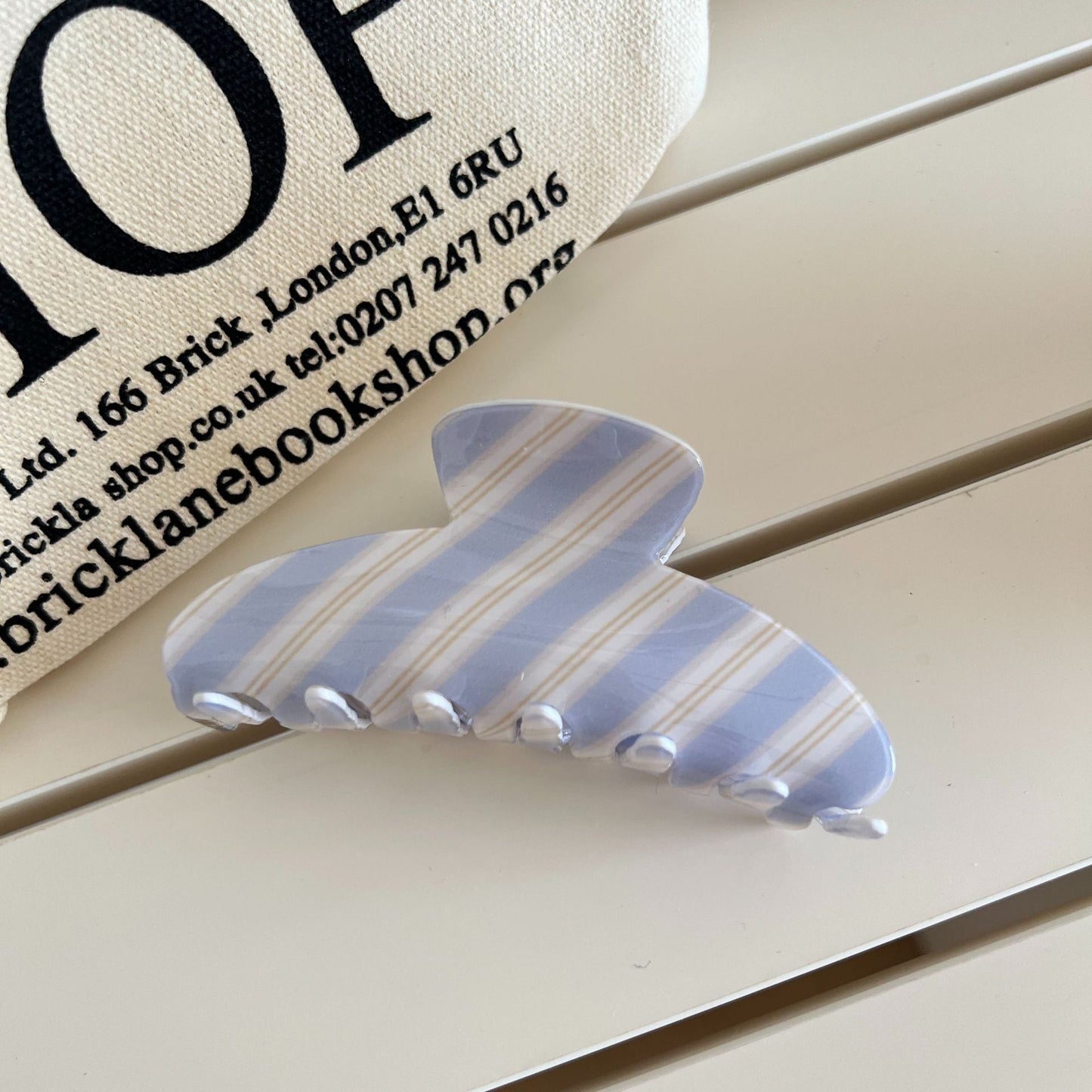 Sweet Striped Acrylic Hair Claw
