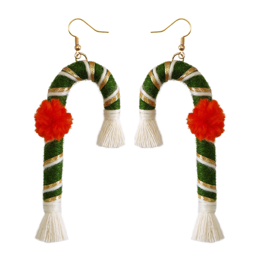 Christmas Earrings Female Creative Cartoon Christmas Bohemian Tassel Woven Handmade Earrings