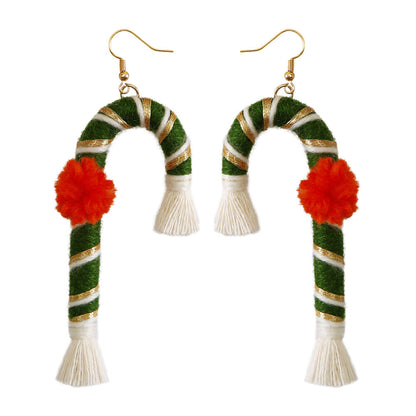 Christmas Earrings Female Creative Cartoon Christmas Bohemian Tassel Woven Handmade Earrings