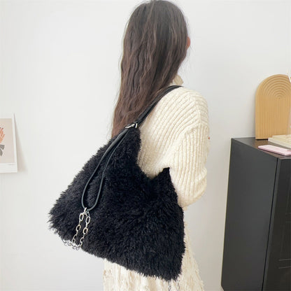 Fluffy Plush Large Capacity Backpack Shoulder Bag
