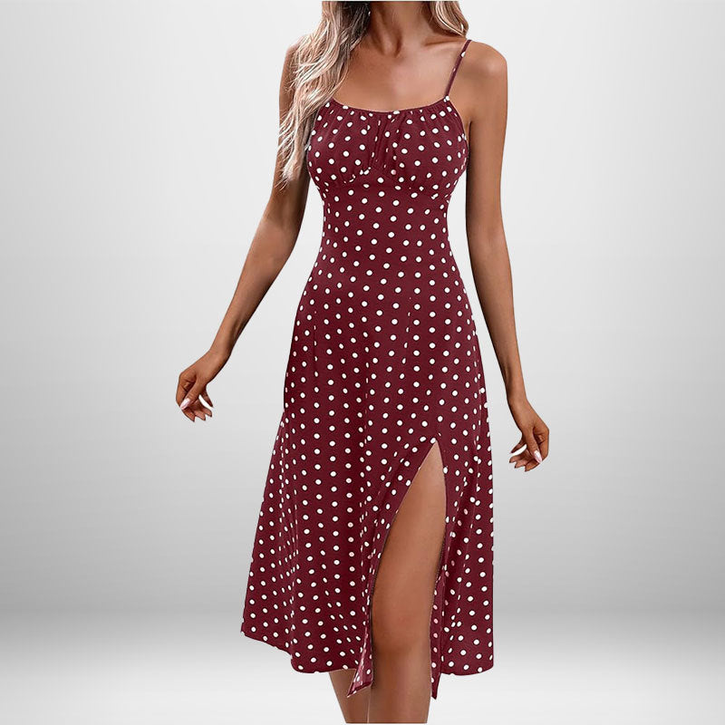 Sexy Floral Print Tie-Front Midi Dress