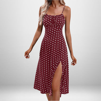 Sexy Floral Print Tie-Front Midi Dress