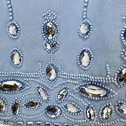 Beaded Short Sleeve Top And Long Skirt Set