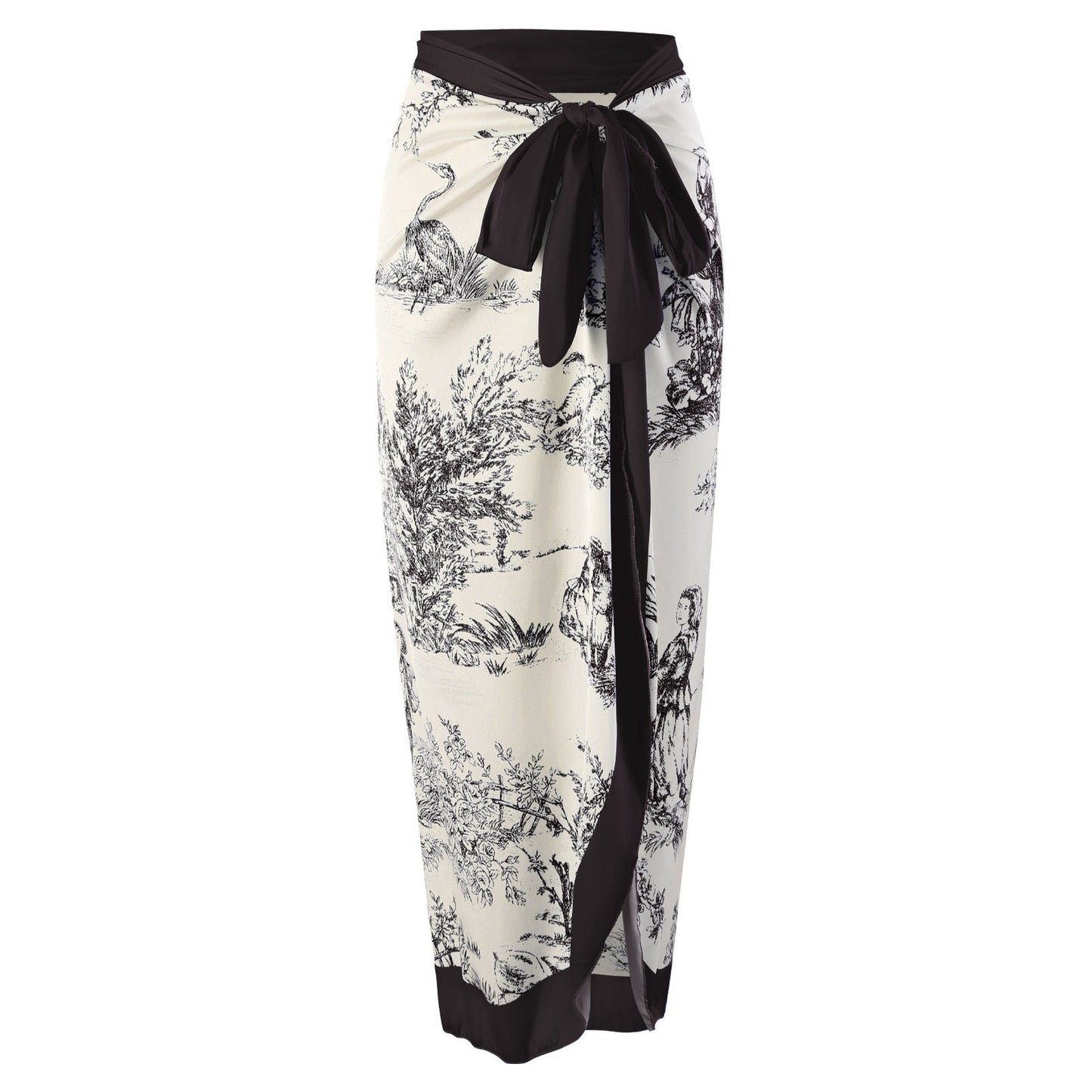 Vintage Print Slim Fit Swimwear with Cover Dress
