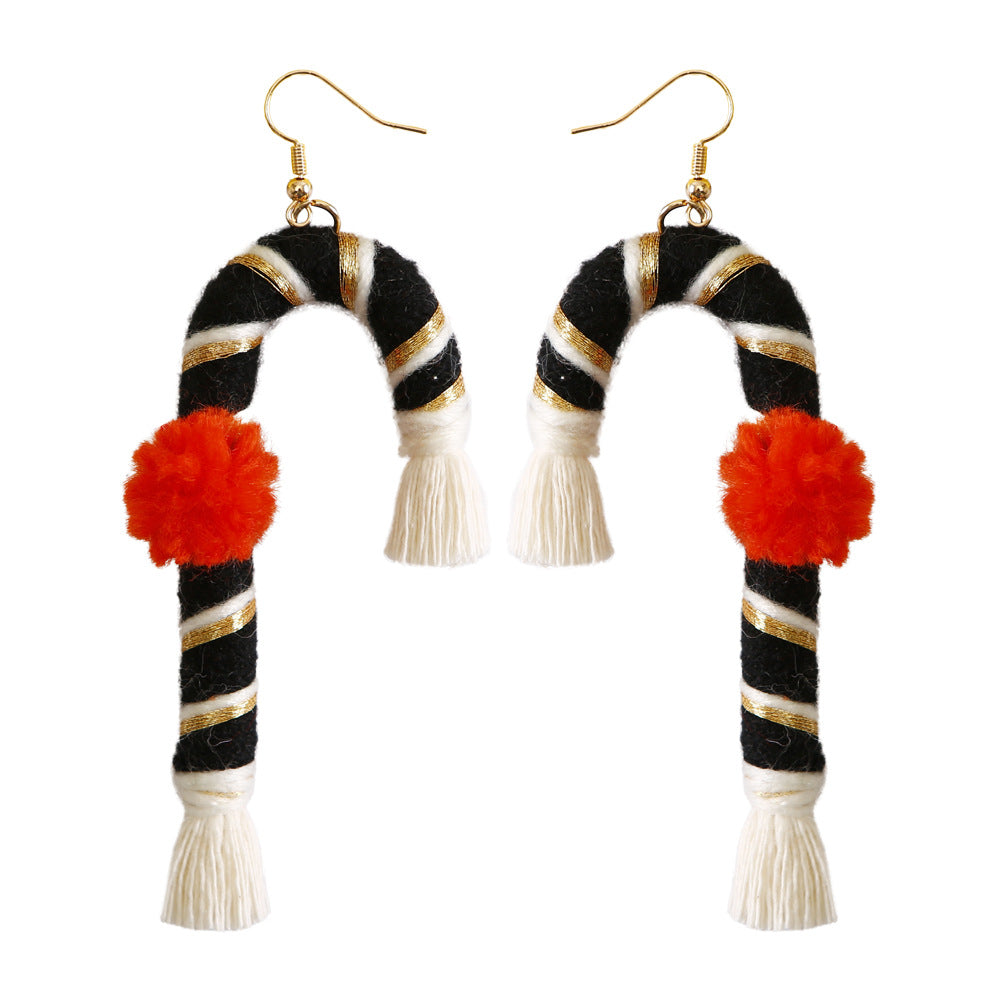 Christmas Earrings Female Creative Cartoon Christmas Bohemian Tassel Woven Handmade Earrings
