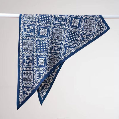 Vintage Paisley Triangle Silk Scarf