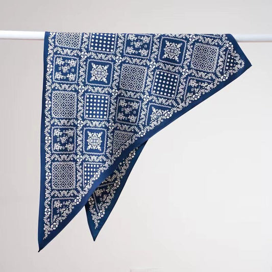 Vintage Paisley Triangle Silk Scarf