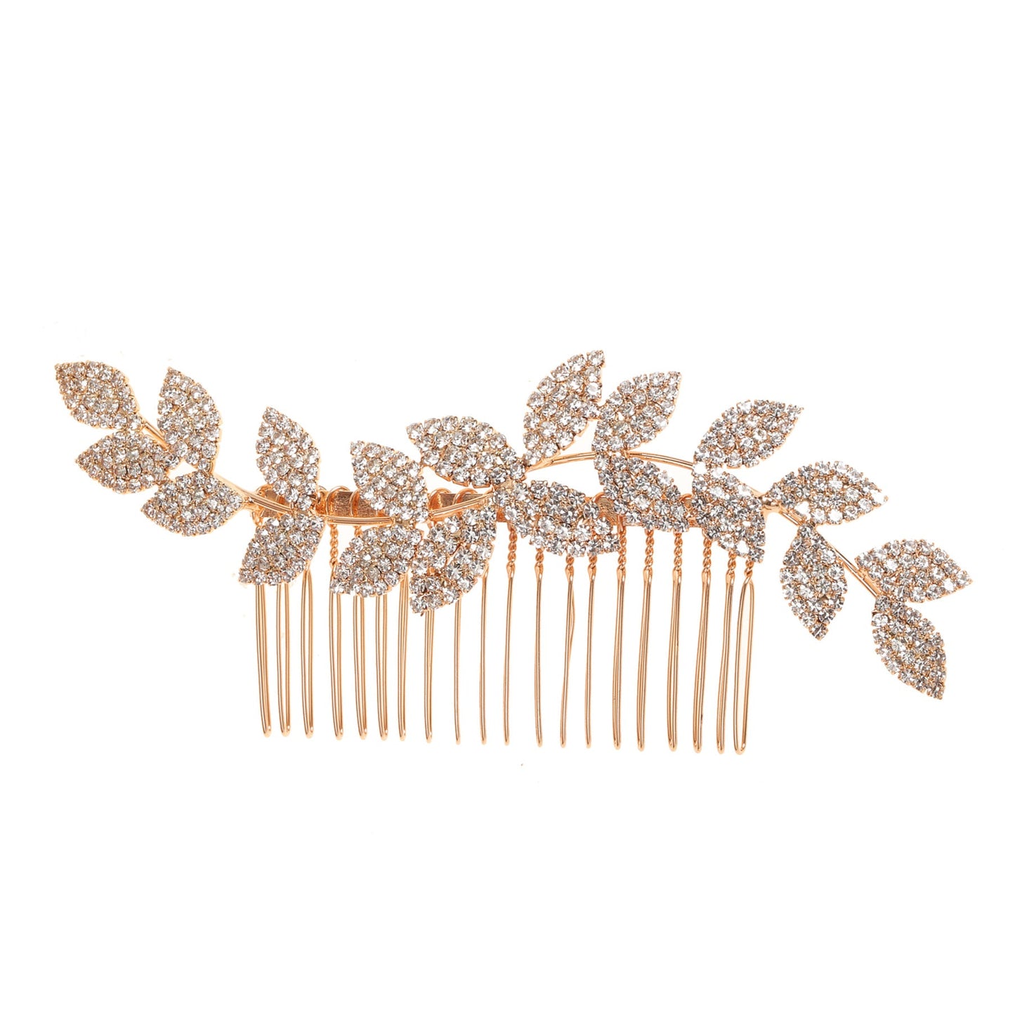 Elegant Bride Hair Comb with Wave Design and Rhinestone Accents