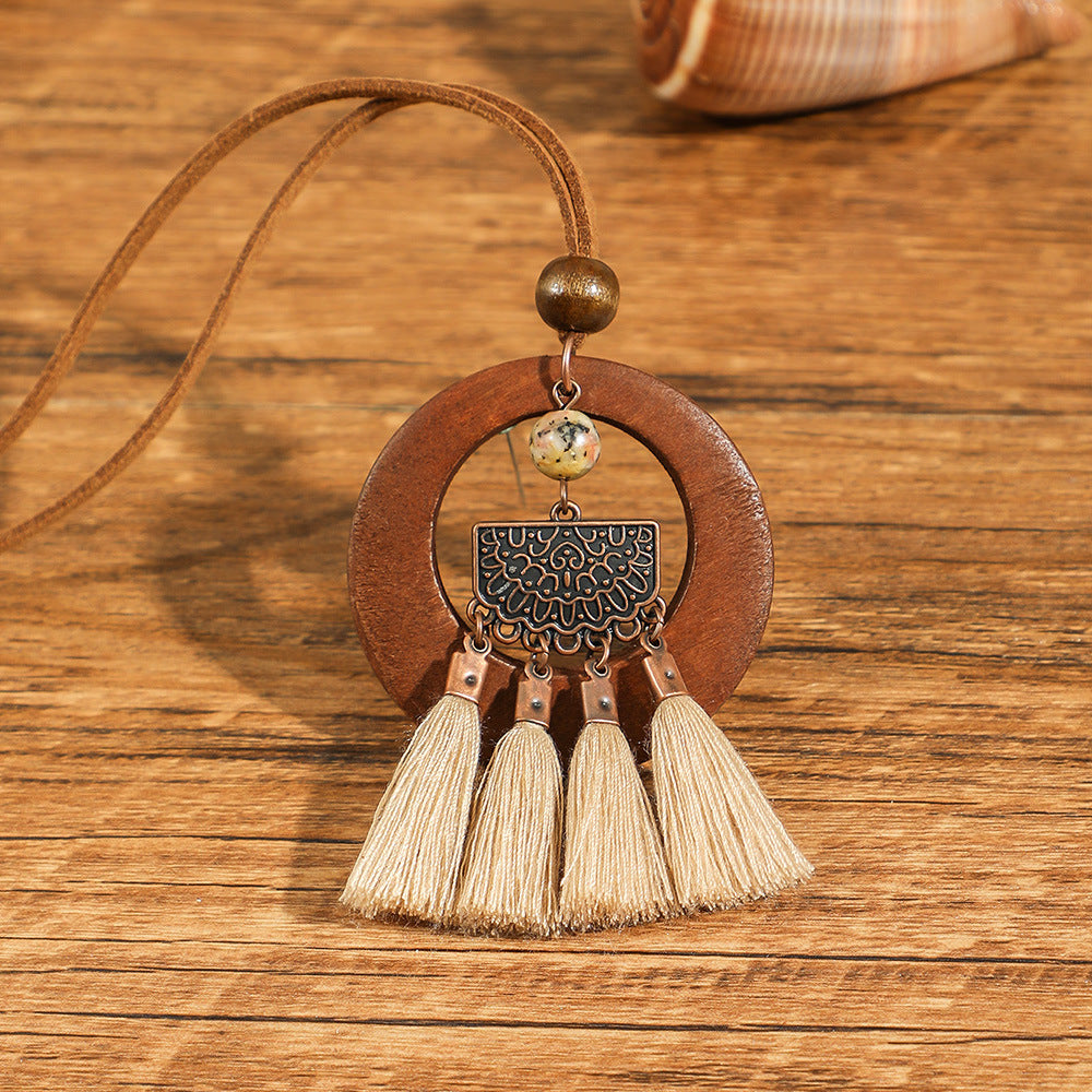 Bohemian Floral Shell Necklace Vintage Style Accessories
