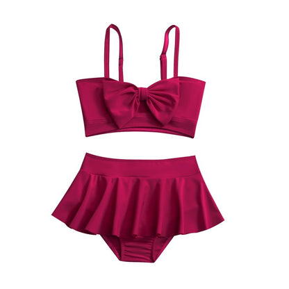 Girls' Two-Piece Swimwear Set Colorful Ruffled Bikini