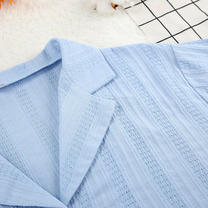 Jacquard Solid Color Soft Sleepwear Sets