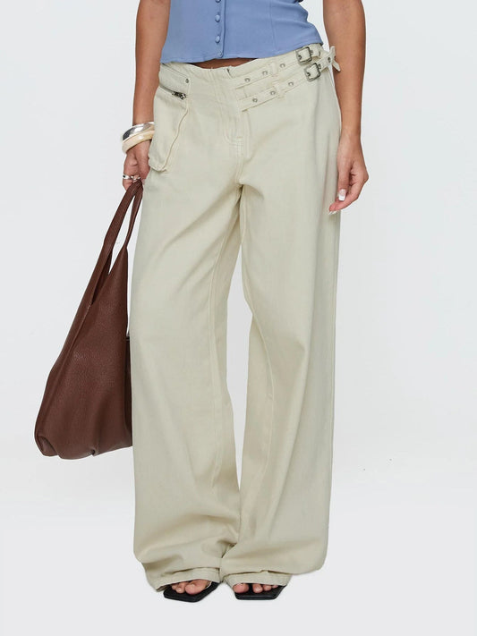 Trendy Women's Casual Wide-Leg Pants with Side Pockets