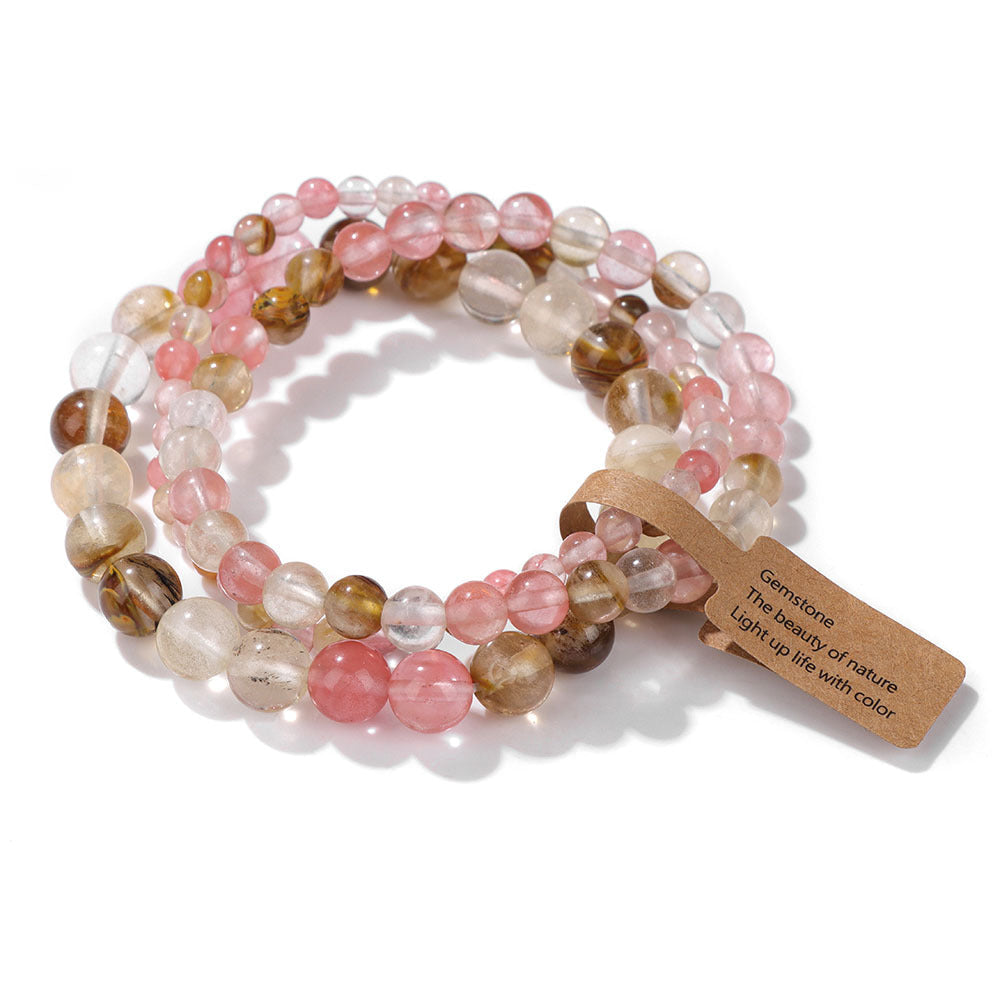 3Pcs Simple Stretch Beaded Bracelet Set