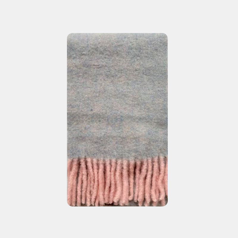Fringe Alpaca Blend Scarf Stylish Warm Wrap