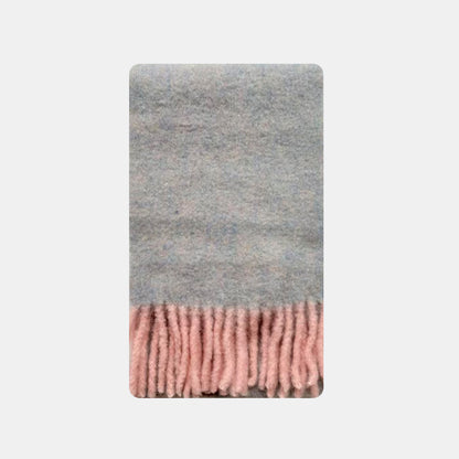 Fringe Alpaca Blend Scarf Stylish Warm Wrap