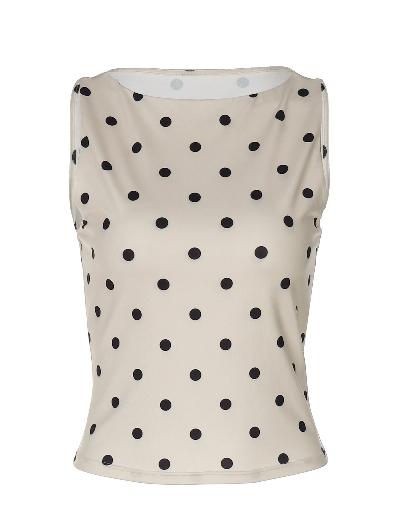 Stylish Polka Dot Print Sleeveless Top for Women