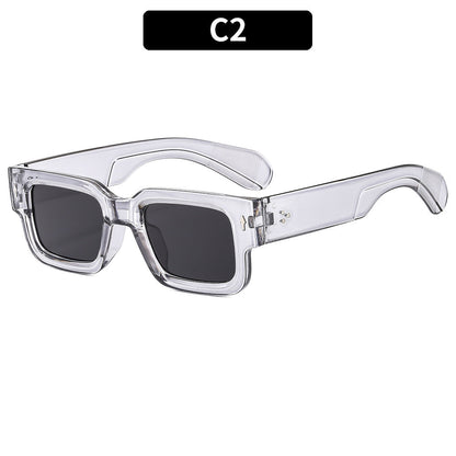 Trendy Square Sunglasses for Men with Arrow Design, UV400 Protection, Versatile Style