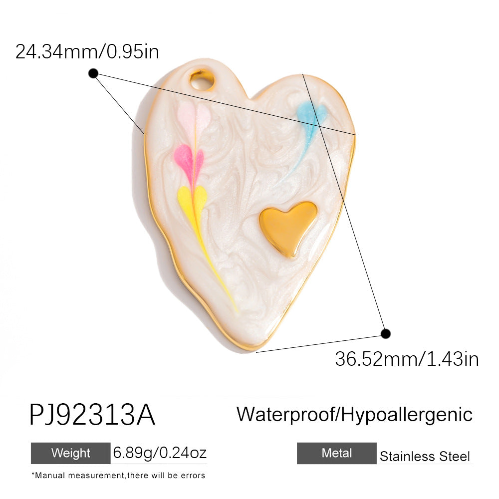 Stylish Ocean-Themed Stainless Steel DIY Pendant Heart Fish Charm