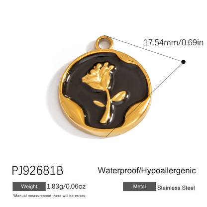Heart Flower Pendant Accessories 18K Gold Plated Stainless Steel Jewelry