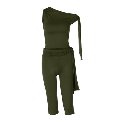 Women's Trendy Street Style Sleeveless Tops and Shorts Set