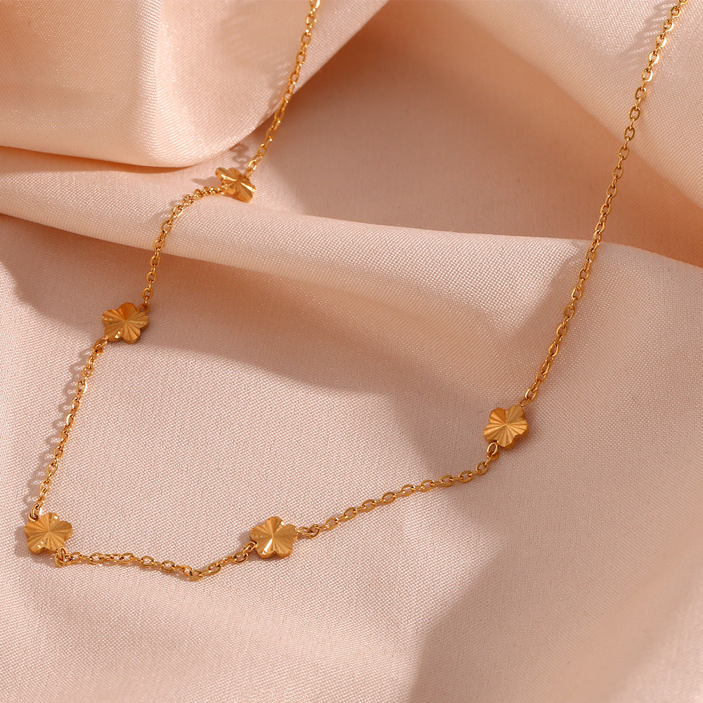 2+ Simple Flower Square Chain Necklaces