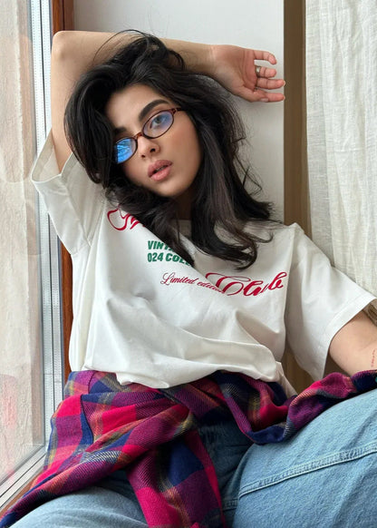 Oversized Cotton T Shirt With Graphic Lettering