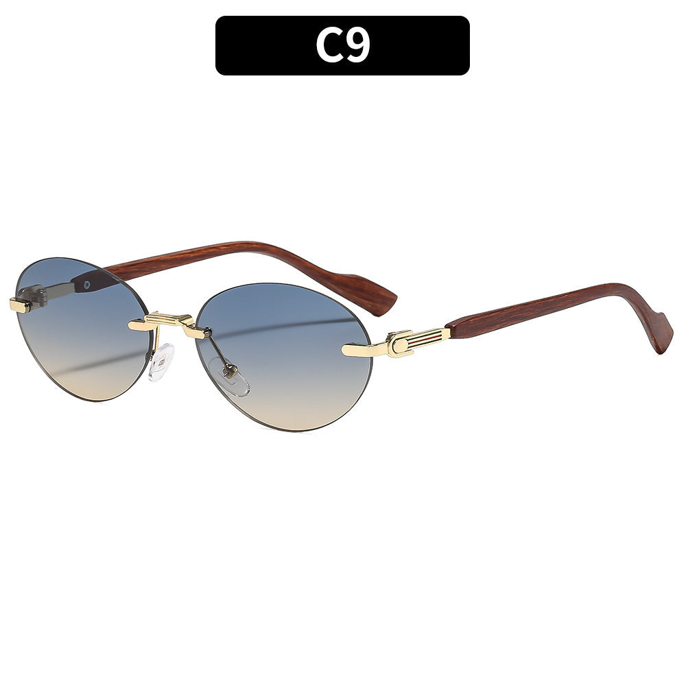 Trendy Oval Frame Sunglasses with UV400 Protection