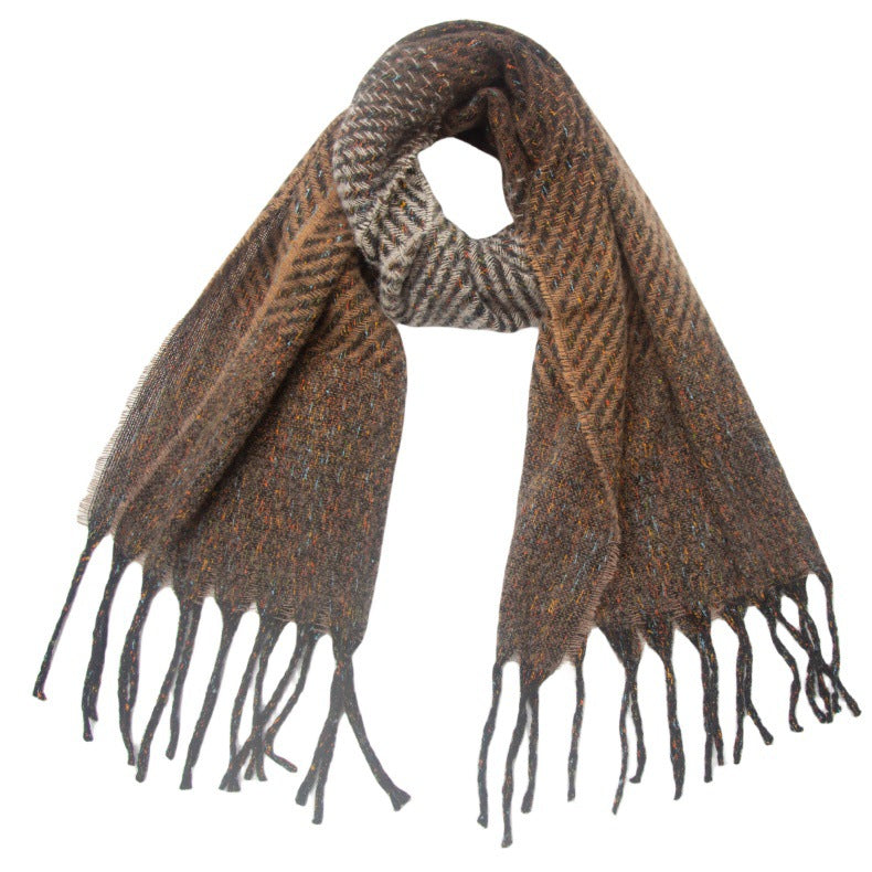 Gradient Color Tassel Soft Scarves