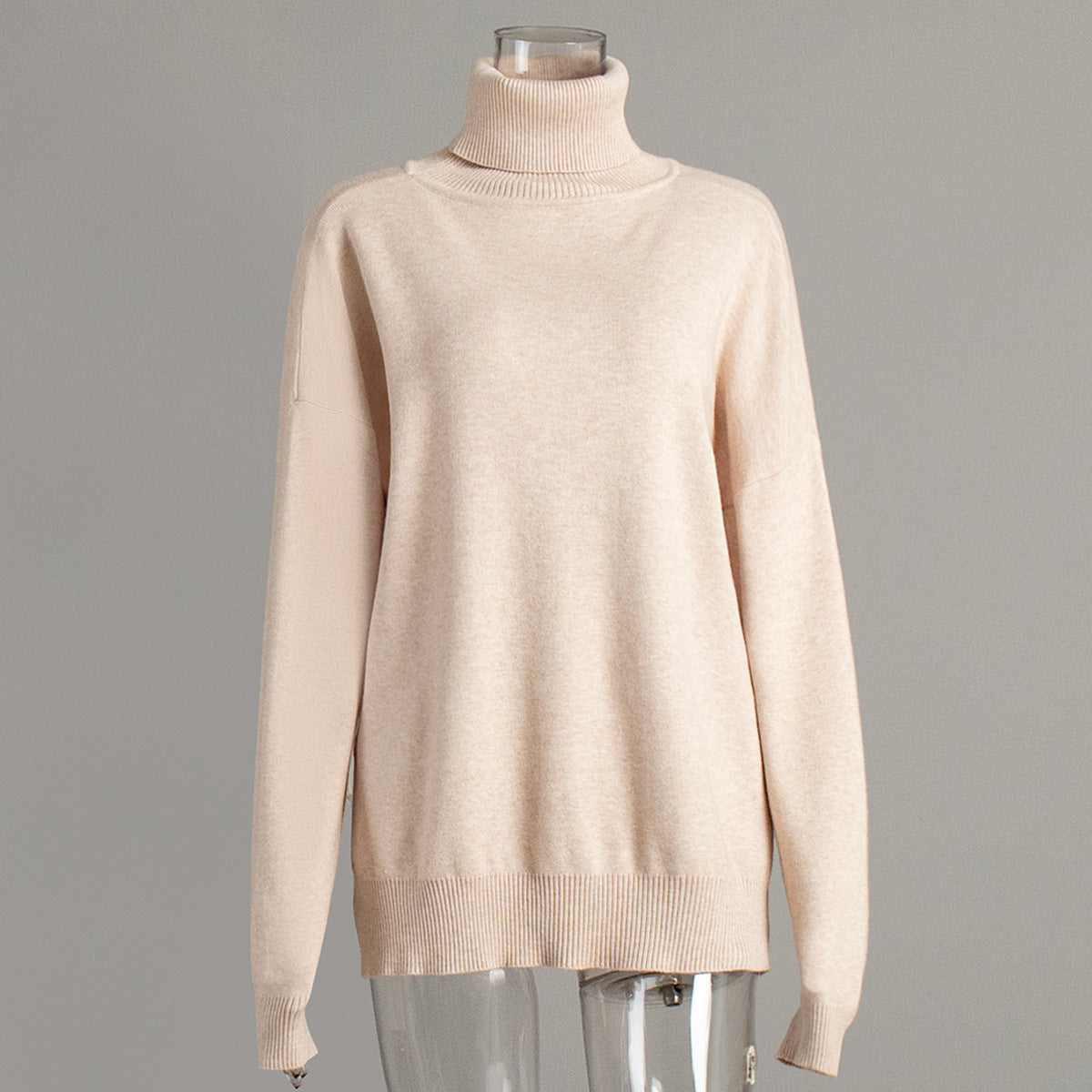 Cozy Turtleneck Knit Sweater Casual All-Season Pullover