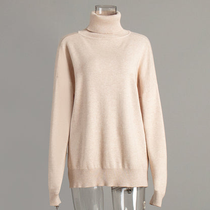Cozy Turtleneck Knit Sweater Casual All-Season Pullover