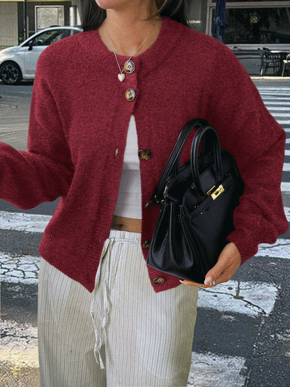 Minimalist Long Sleeve Button Down Knit Cardigan