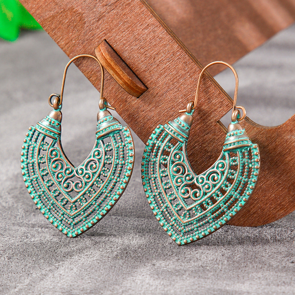 Trendy Geometric Alloy Earrings Set Vintage Bohemian Style