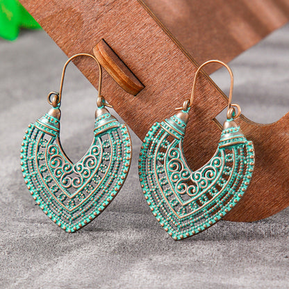 Trendy Geometric Alloy Earrings Set Vintage Bohemian Style