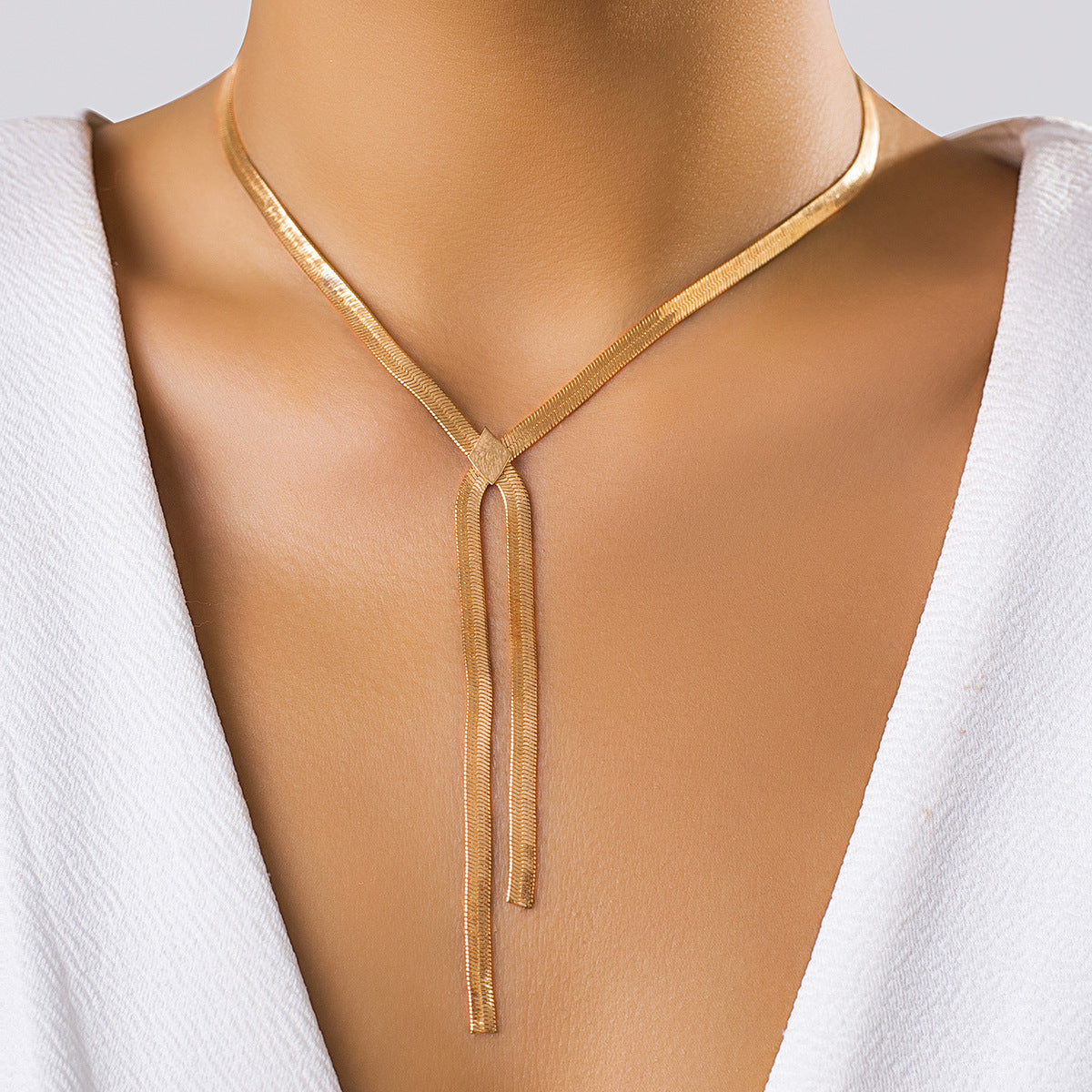 Minimalist Snake Chain Choker Necklace Stylish Metal Collar