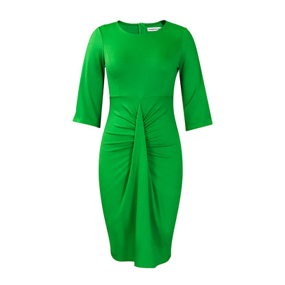 Elegant Pencil Dress With Ruffled Design