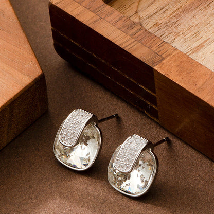 Elegant Geometric Crystal Zirconia Earrings For Women