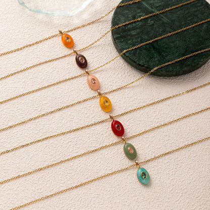 Trendy Rhinestone Waterdrop Pendant Chain Necklace