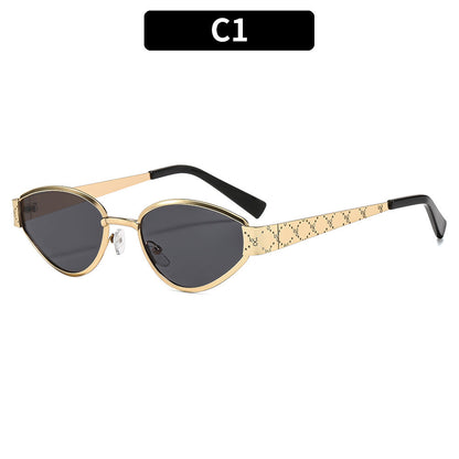 Retro Cat Eye Sunglasses Stylish Metal Frame UV400 Protection