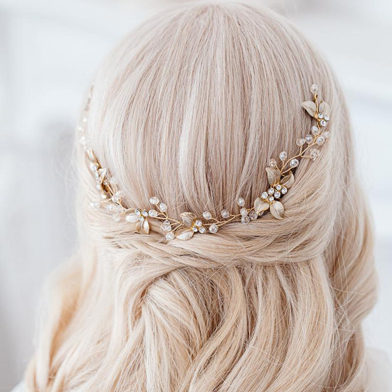 New Bride Hair Accessory Handmade Gold Twist Comb Hairpiece