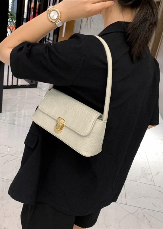 Mini Shoulder Bag PU Leather Croc Texture
