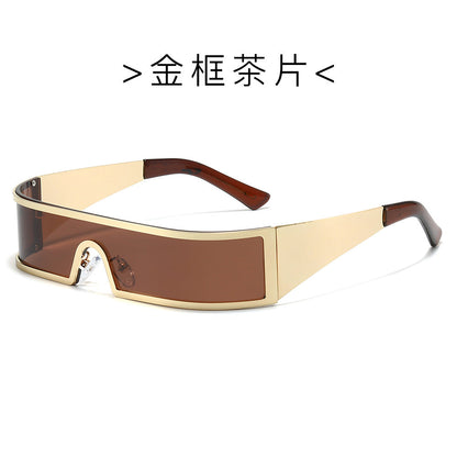 Futuristic Slim Frame Outdoor Sunglasses with UV Protection