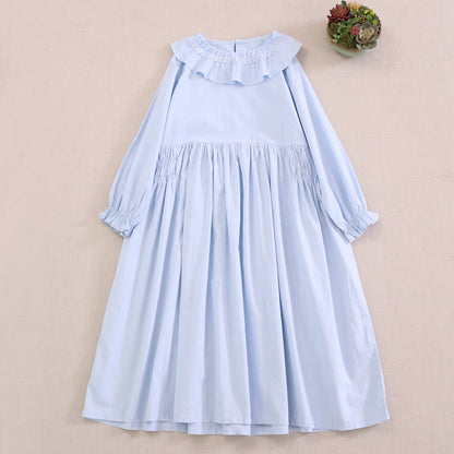 Sweet A-Line Ruffled Neck Long Sleeve Dress