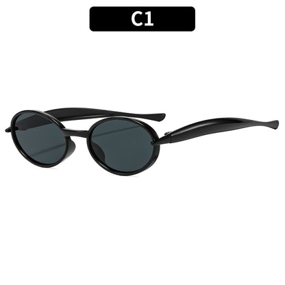 Trendy Oval Frame Sunglasses UV400 Protection for Outdoor Activities