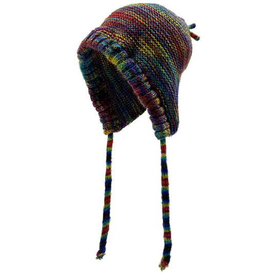 Colorful Knit Long Tassel Warm Ear Flap Beanie