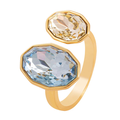 Geometric Zirconia Adjustable Open Ring Trendy Chic Jewelry