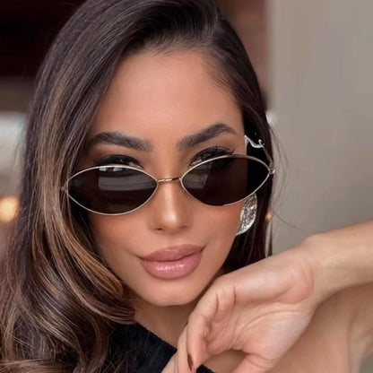 Trendy Oval Metal Sunglasses for Outdoor Activities