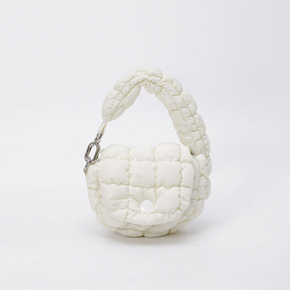 Wrinkled Cloud Mini Pouch Bag Trendy Nylon Handheld Accessory