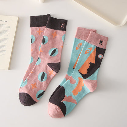 Rufia - 4 Pairs Zodiac Sign Socks