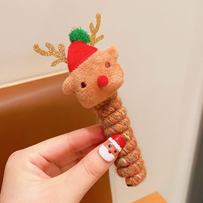 Cute Reindeer Christmas Ponytail Holder Hair Tie